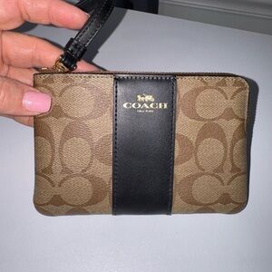 Coach Black and Gold Wristlet